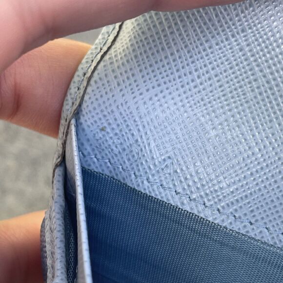 Prada Saffiano Leather Blue Ling Snap Wallet - Picture 12 of 14